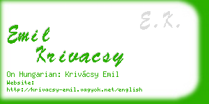 emil krivacsy business card